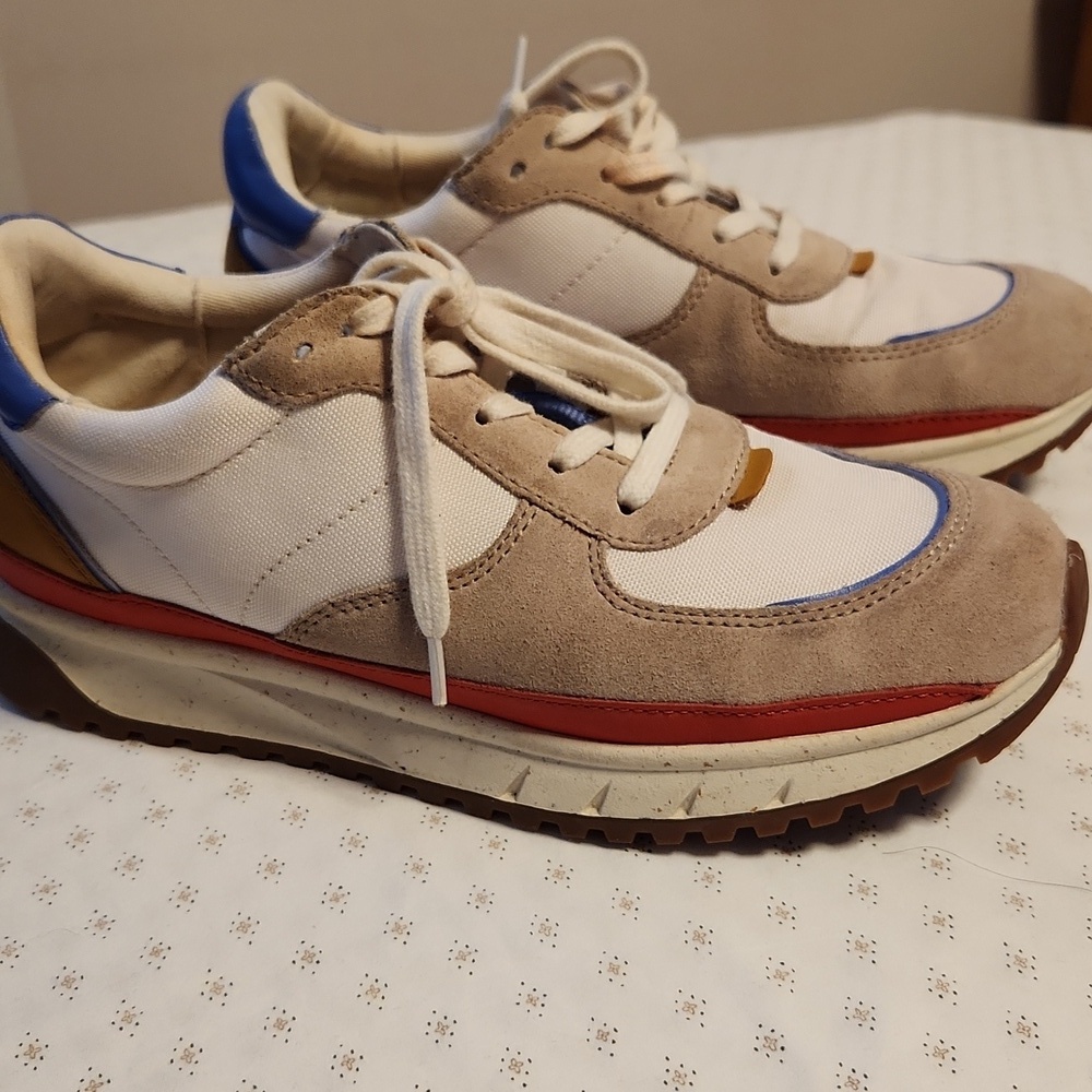 Madewell Kickoff Trainer Colorblock Leather And Canvas Sneakers Size 8